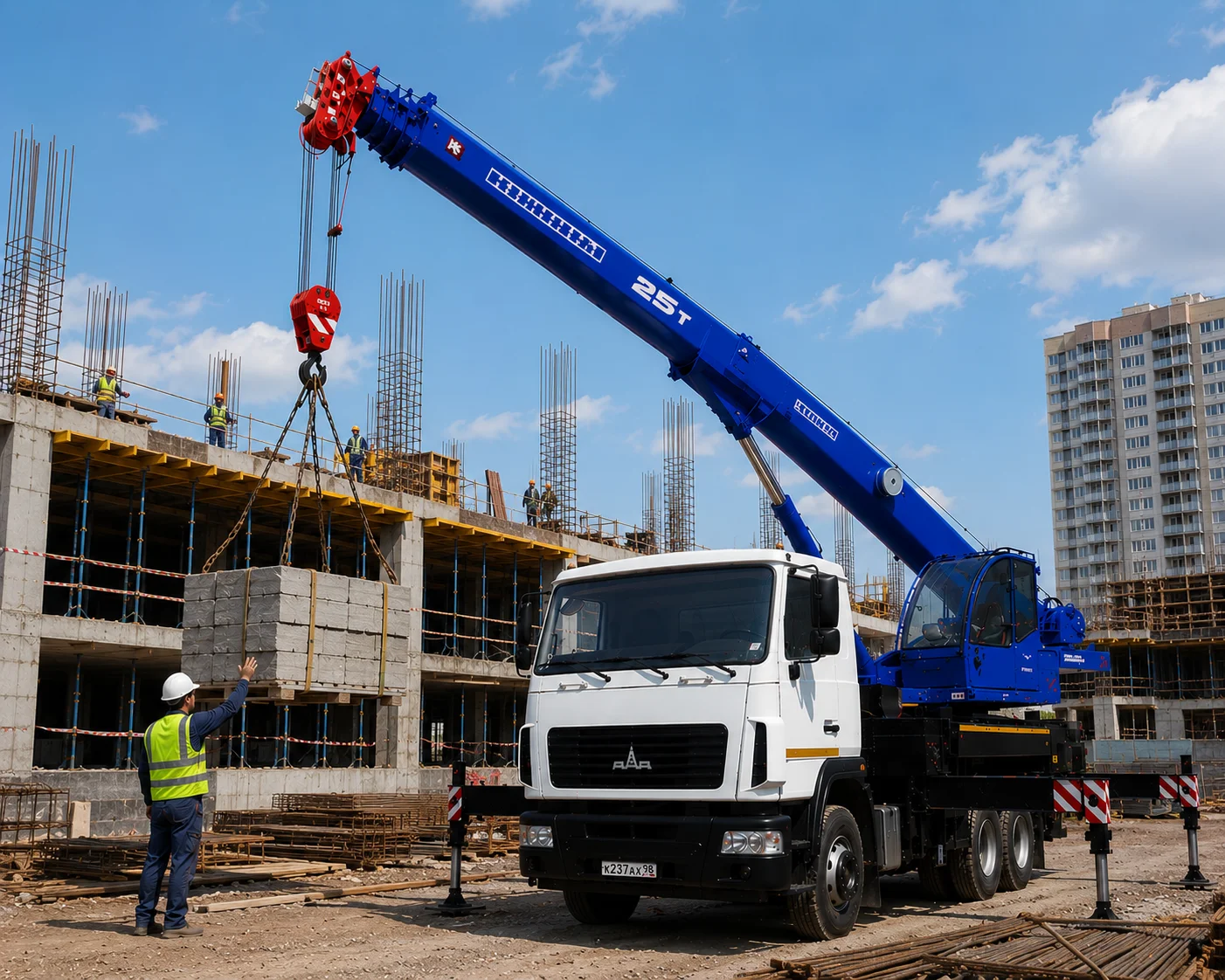 Заказ автокрана грузоподъёмностью 25 тонн в Ивье
